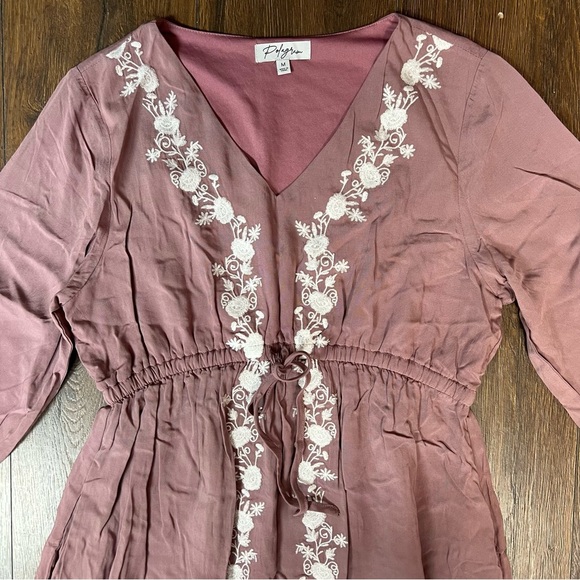 Polygram “The Rylan” modest embroidered maxi dress SZ MED - Picture 8 of 10